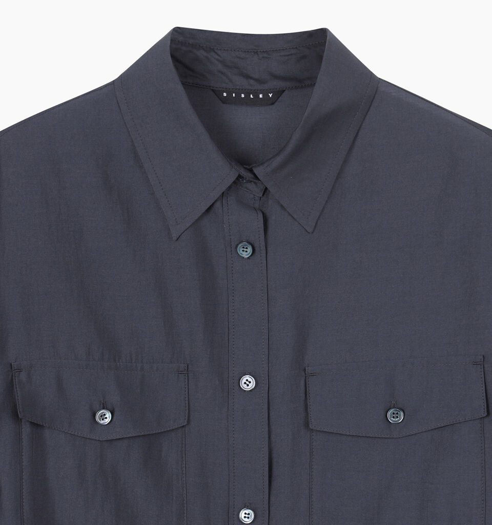 Camicia grigio scuro con tasche - sisley k camicie - Grigio Scuro | Sisley K image number 4